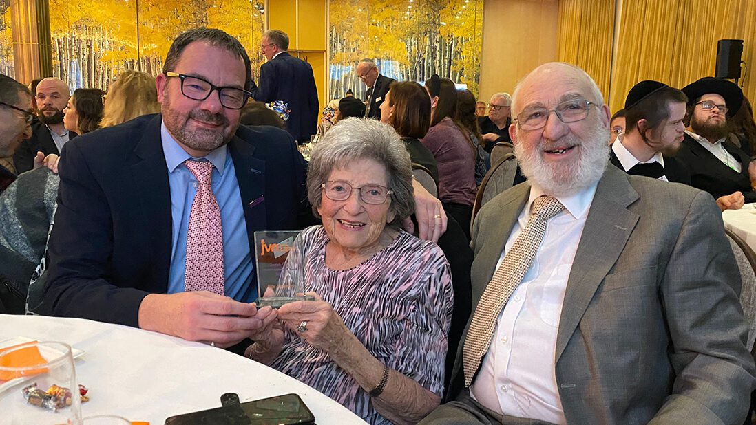 Image of Richard Shone with Rita and Victor Newmark at the JVN awards.